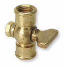 Apollo 1/4" Tee Air Cock, FNPT x FNPT, 200 psig Max. Pressure, Nut Bottom Type - 4138004