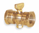 Apollo 1/4" Tee Air Cock, FNPT Hexagon Shoulder x FNPT Hexagon Shoulder, 200 psig Max. Pressure, Nut Bottom - 4156004