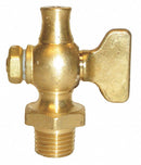 Apollo 1/4" Tee Air Cock, MNPT Hexagon Shoulder x Straight Nose, 200 psig Max. Pressure, Nut Bottom Type - 4164004