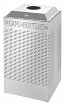 Rubbermaid 29 gal Square Recycling Can, Metal, Silver - FGDCR24CSM