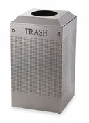 Rubbermaid 29 gal Square Trash Can, Metal, Silver - FGDCR24TSM