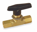 Parker Mini Ball Valve, Brass, Inline, 3-Piece, Pipe Size 3/8 in, Connection Type FNPT x FNPT - 6F-B8LJ2-BP