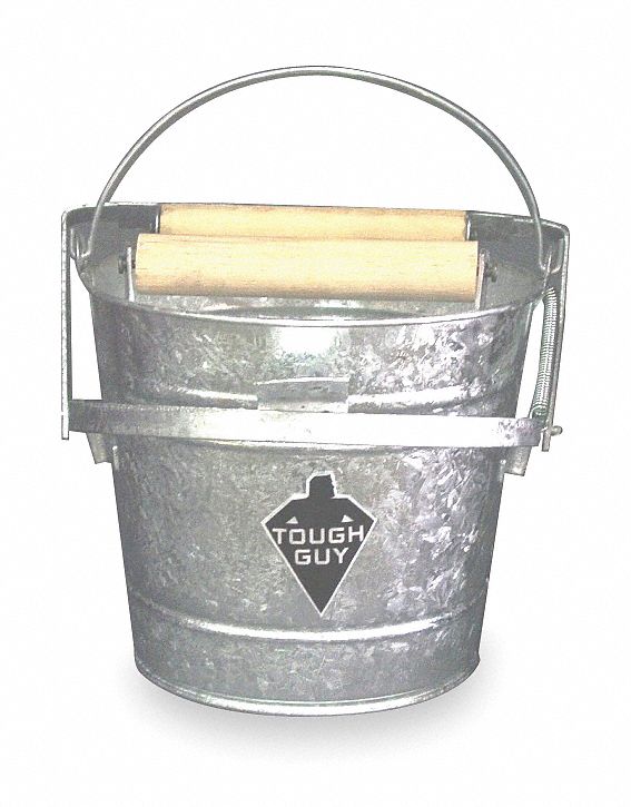 Top Brand Silver Galvanized Steel Mop Bucket and Wringer, 3 gal. - 2MPE1