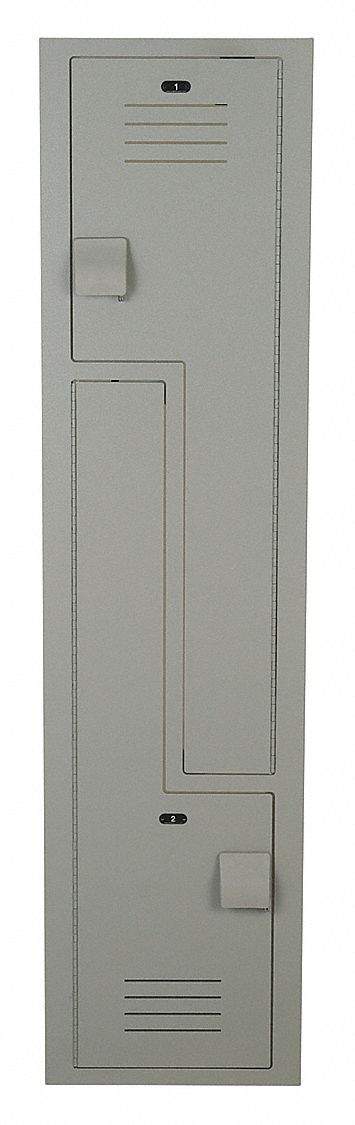 Bradley Gray Wardrobe Z Locker, (1) Wide, (2) Tier Openings: 2, 18 in W X 18 in D X 72 in H - LK181872ZHV-200