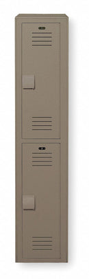 Bradley Toffee Wardrobe Locker, (1) Wide, (2) Tier Openings: 2, 12 in W X 18 in D X 72 in H - LK1218722HV-247