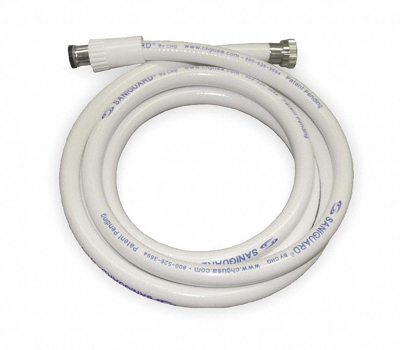 Encore Shower Hose, White Finish, For Use With Handheld Showers, 72