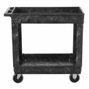 Rubbermaid Utility Cart with Deep Lipped Plastic Shelves, 500 lb Load Capacity, Number of Shelves 2 - FG9T6600BLA