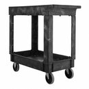 Rubbermaid Utility Cart with Deep Lipped Plastic Shelves, 500 lb Load Capacity, Number of Shelves 2 - FG9T6600BLA