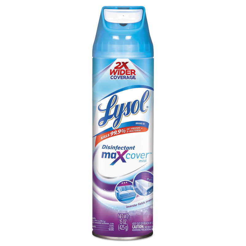 Lysol Max Cover Disinfectant Mist, Lavender Field, 15 Oz Aerosol, 12/Carton - RAC94121