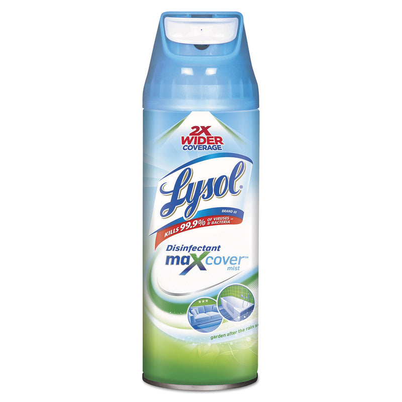 Lysol Max Cover Disinfectant Mist, Garden After Rain, 12.5 Oz Aerosol, 6/Carton - RAC95590