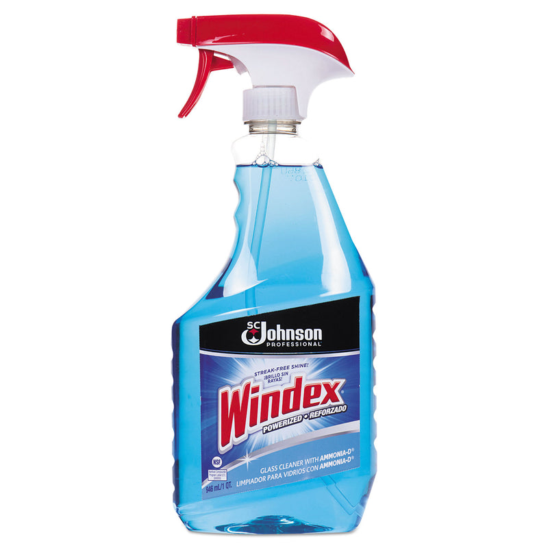 Windex Glass Cleaner With Ammonia-D, 32Oz Capped Bottle With Trigger, 12/Carton - SJN695237