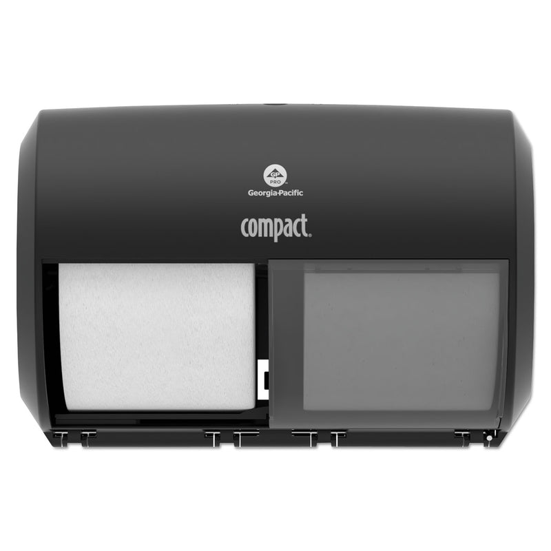 Georgia-Pacific Compact Coreless Side-By-Side 2-Roll Tissue Dispenser, 11.5 X 7.625 X 8, Black - GPC56784A