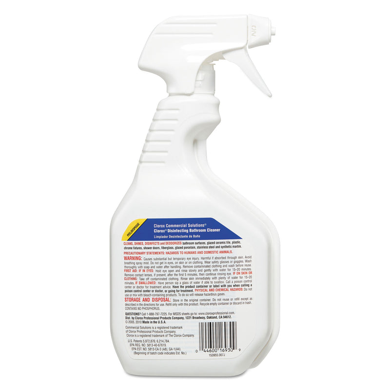 Clorox Disinfecting Bathroom Cleaner 30Oz Spray Bottle, 9/Carton - CLO16930