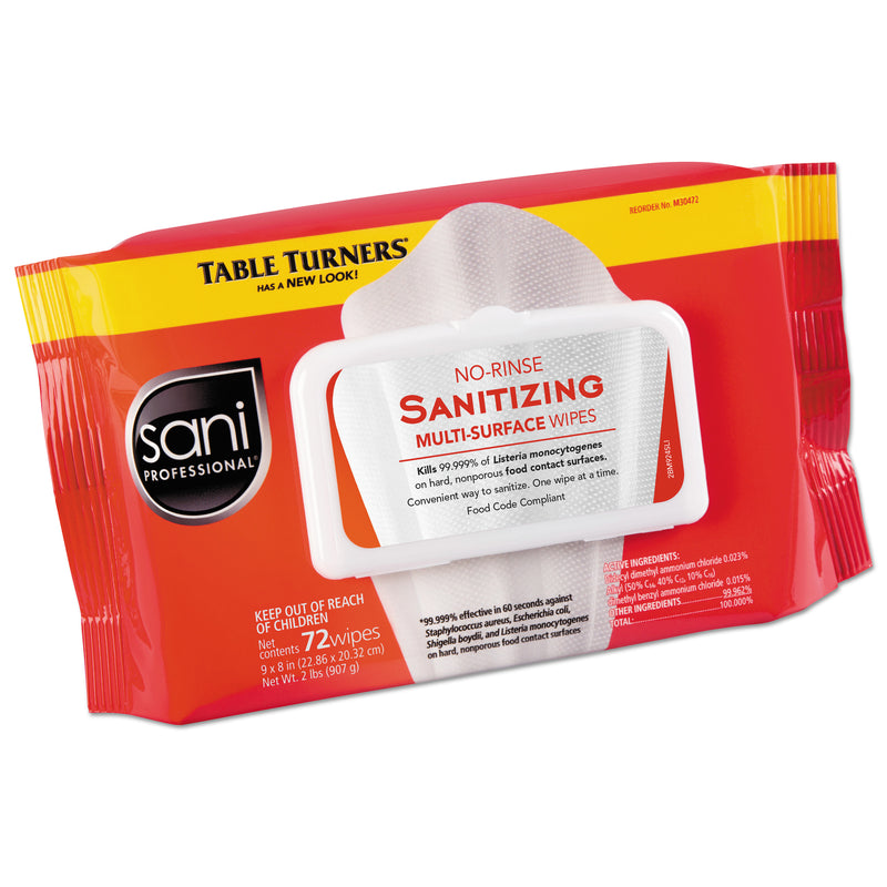 Sani Professional No-Rinse Sanitizing Multi-Surface Wipes, 9