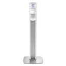 Purell Messenger Es6 Floor Stand With Dispenser, 1200 Ml, 13.16" X 16.63" X 51.57", Silver/White - GOJ7306DSSLV