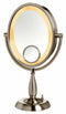 See All Industries Oval Nickel Lighted Makeup Mirror, Corded Plugin - HLNTP1015V