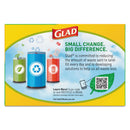 Glad Recycling Tall Kitchen Drawstring Trash Bags, 13 Gal, 0.9 Mil, 24" X 27.38", Clear, 45/Box - CLO78543