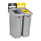 Rubbermaid Slim Jim Recycling Station Kit, 46 Gal, 2-Stream Landfill/Bottles/Cans - RCP2007916