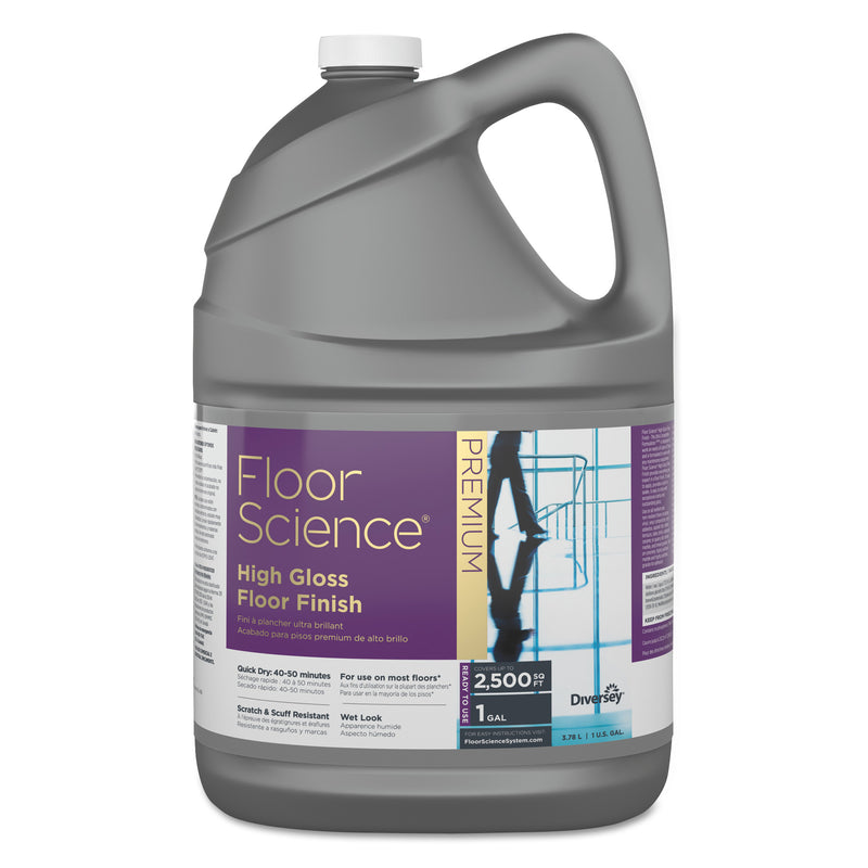 Diversey Floor Science Premium High Gloss Floor Finish, Clear Scent, 1 Gal Container,4/Ct - DVOCBD540410