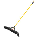 Rubbermaid Maximizer Push-To-Center Broom, 36", Polypropylene Bristles, Yellow/Black - RCP2018728