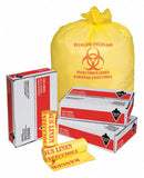 Tough Guy Biohazard Bags, 44 gal., HDPE, Yellow, Infectious Linen, PK 200 - 31DK91