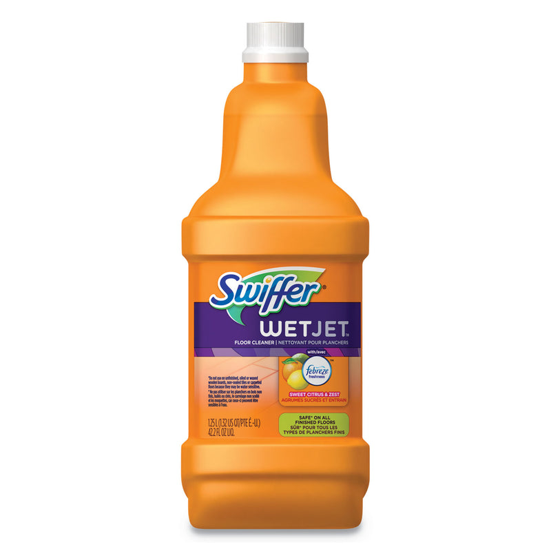 Swiffer Wetjet System Cleaning-Solution Refill, Citrus Scent, 1.25 L Bottle, 4/Carton - PGC77812
