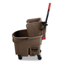 Rubbermaid Wavebrake 2.0 Bucket/Wringer Combos, Side-Press, 35 Qt, Plastic, Brown - RCPFG758088BRN