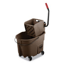 Rubbermaid Wavebrake 2.0 Bucket/Wringer Combos, Side-Press, 35 Qt, Plastic, Brown - RCPFG758088BRN