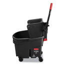 Rubbermaid Wavebrake 2.0 Bucket/Wringer Combos, Side-Press, 35 Qt, Plastic, Black - RCPFG1863896