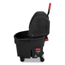 Rubbermaid Wavebrake 2.0 Bucket/Wringer Combos, Down-Press, 35 Qt, Plastic, Black - RCPFG1863898