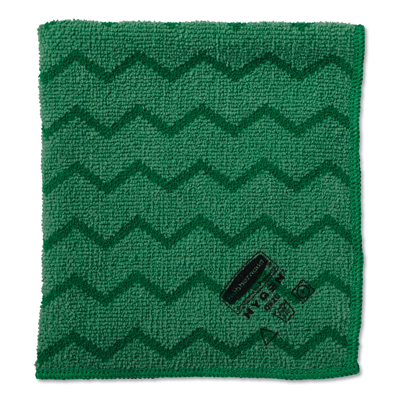 Rubbermaid Hygen Microfiber Cloth, 16" X 16", Green, 6/Carton - RCPQ62006GRNCT