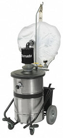 Tornado Pneumatic, Drum Vacuum, 18 gal Tank Size, Stainless Steel, 1 1/2 in Vacuum Hose Dia. - 98697