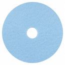 3M 17 in Non-Woven Polyester Fiber Round Burnishing Pad, 1500 to 3000 rpm, Light Blue, 5 PK - 3050-17