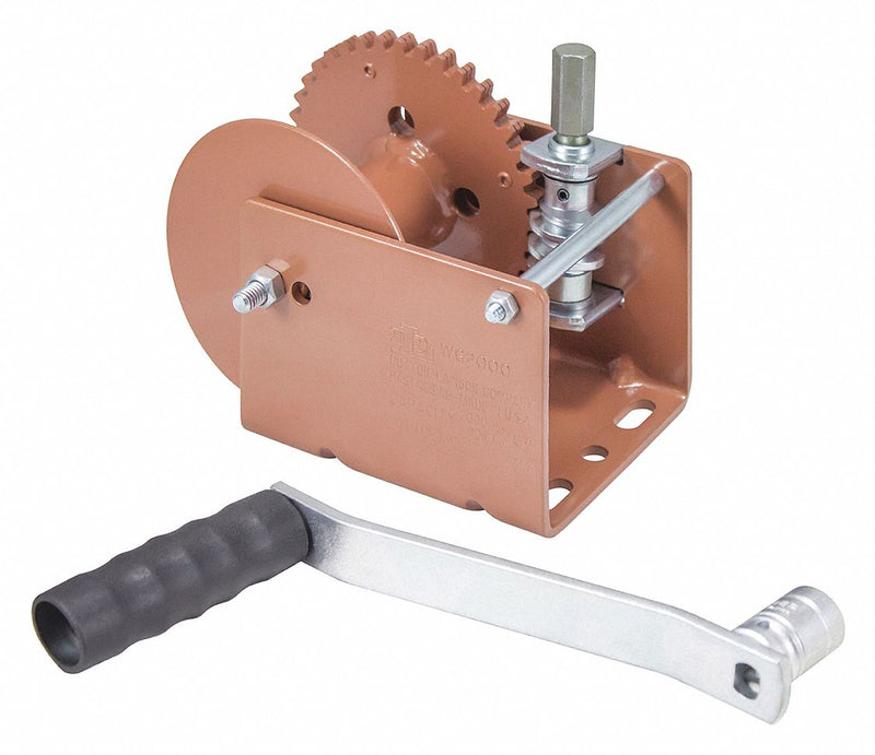 Dutton-Lainson 5 29/32 inH Lifting Hand Winch with 2,000 lb 1st Layer Load Capacity; Brake Included: No - WG2000HEX