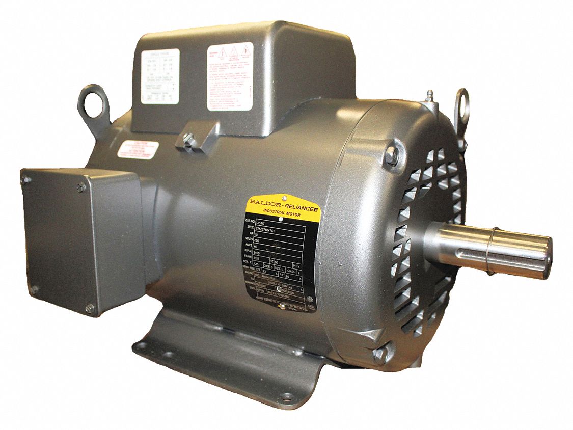 Baldor 10 HP, General Purpose Motor, Capacitor-Start, 3450 Nameplate RPM, 230 Voltage, 215T Frame - L1511T