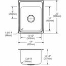 Elkay 17 in x 22 in x 10 1/8 in Drop-In Sink with Faucet Ledge with 13-1/2 in x 16 in Bowl Size - DLR1722103