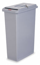 Rubbermaid 23 gal Rectangular Confidential Waste Container, Plastic, Gray - FG9W1500LGRAY