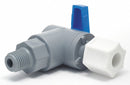 Top Brand Ball Valve, PVC, Angle, 1-Piece, Pipe Size 1/4 in, Connection Type MNPT x Comp. - 6575890