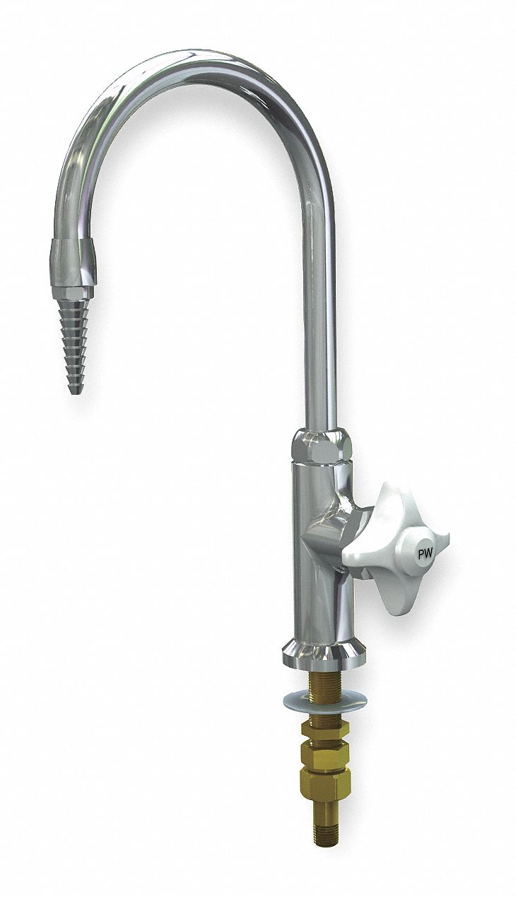 Watersaver Gooseneck Laboratory Faucet, Cross Faucet Handle Type, 2.20 gpm, Chrome - L684