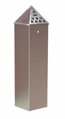 Ex-Cell Kaiser 1 3/4 gal Cigarette Receptacle, 33 in Height, 8 in Base Dia., Metal, Silver - TBH01