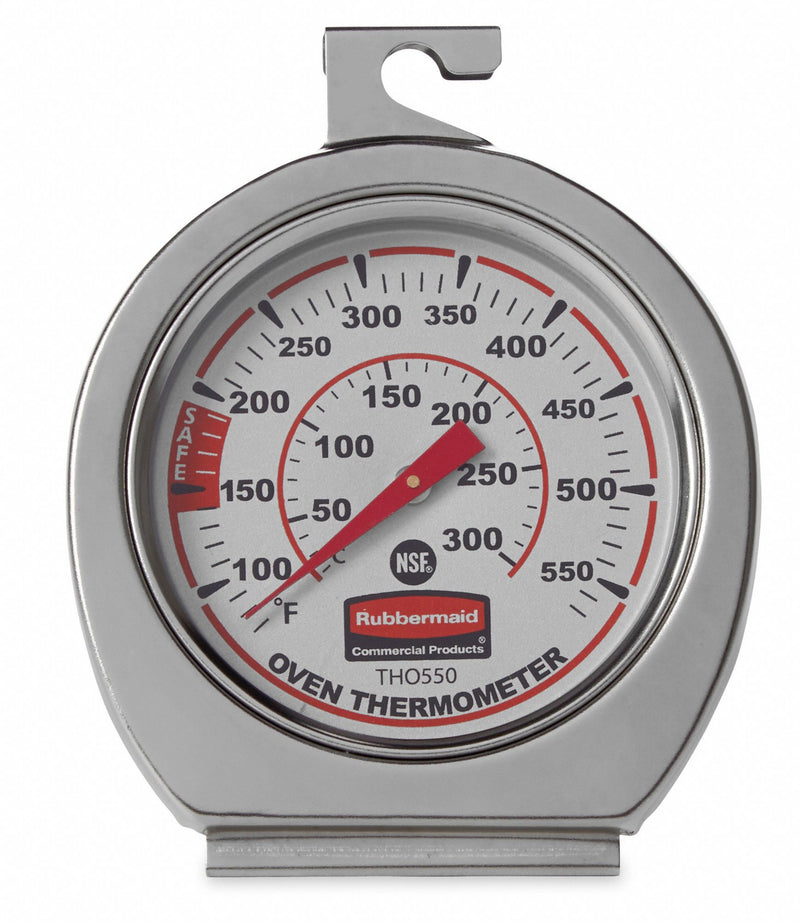 Rubbermaid Oven Thermometer, 60 to 580 Temp. Range (F), 20 to 300 Temp. Range (C), Analog - FGTHO550