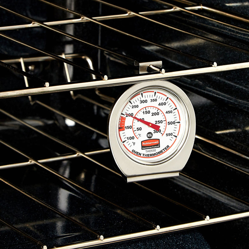 Rubbermaid Oven Thermometer, 60 to 580 Temp. Range (F), 20 to 300 Temp. Range (C), Analog - FGTHO550