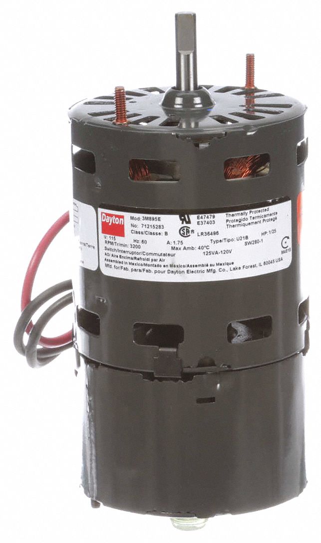 Dayton 1/25 HP Draft Booster Motor, Shaded Pole, 3200 Nameplate RPM, 115 Voltage, Frame Non-Standard - 71215283M