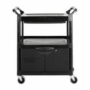 Rubbermaid Enclosed Service Cart, 200 lb. Load Capacity, HDPE, Black, Thermoplastic Rubber Caster Material - FG345700BLA