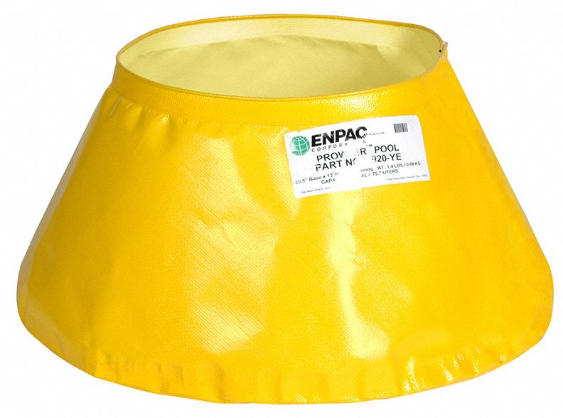 Enpac Containment Pool, 100 gal Spill Capacity, 18 in Height, Opaque Color, 48 in Outside Dia. - 5900-YE