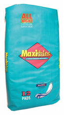 Hospeco All Night OB Maxi Pads, 12 in Length, 2 1/2 in Width, PK 288 - 40063