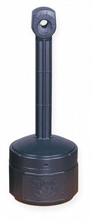 Justrite 1 gal Cigarette Receptacle, 30 in Height, 11 in Base Dia., Plastic, Black - 26806D