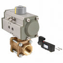 Dynaquip 3/4 in Double Acting Pneumatic Actuated Ball Valve, 3-Piece - PVA64AMDA052A