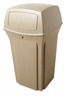Rubbermaid 35 gal Square Trash Can, Plastic, Beige - FG843088BEIG