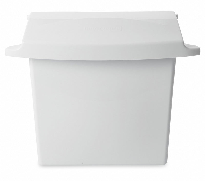 Rubbermaid Sanitary Napkin Receptacle, Wall-Mounted, 12 1/2 in Height, Plastic, White - FG614000WHT